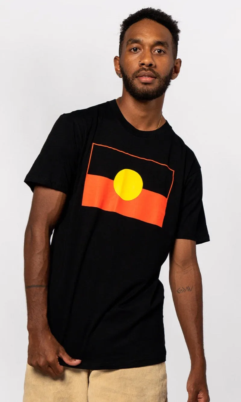 Aboriginal Art Unisex T-Shirt "Raise The Flag" (Large)