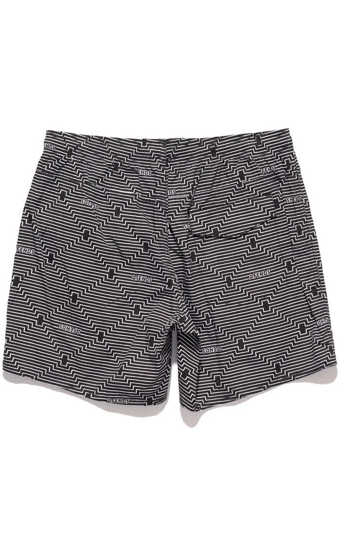 Afends Mens Baywatch - Vortex - Elastic Waist Swim Shorts