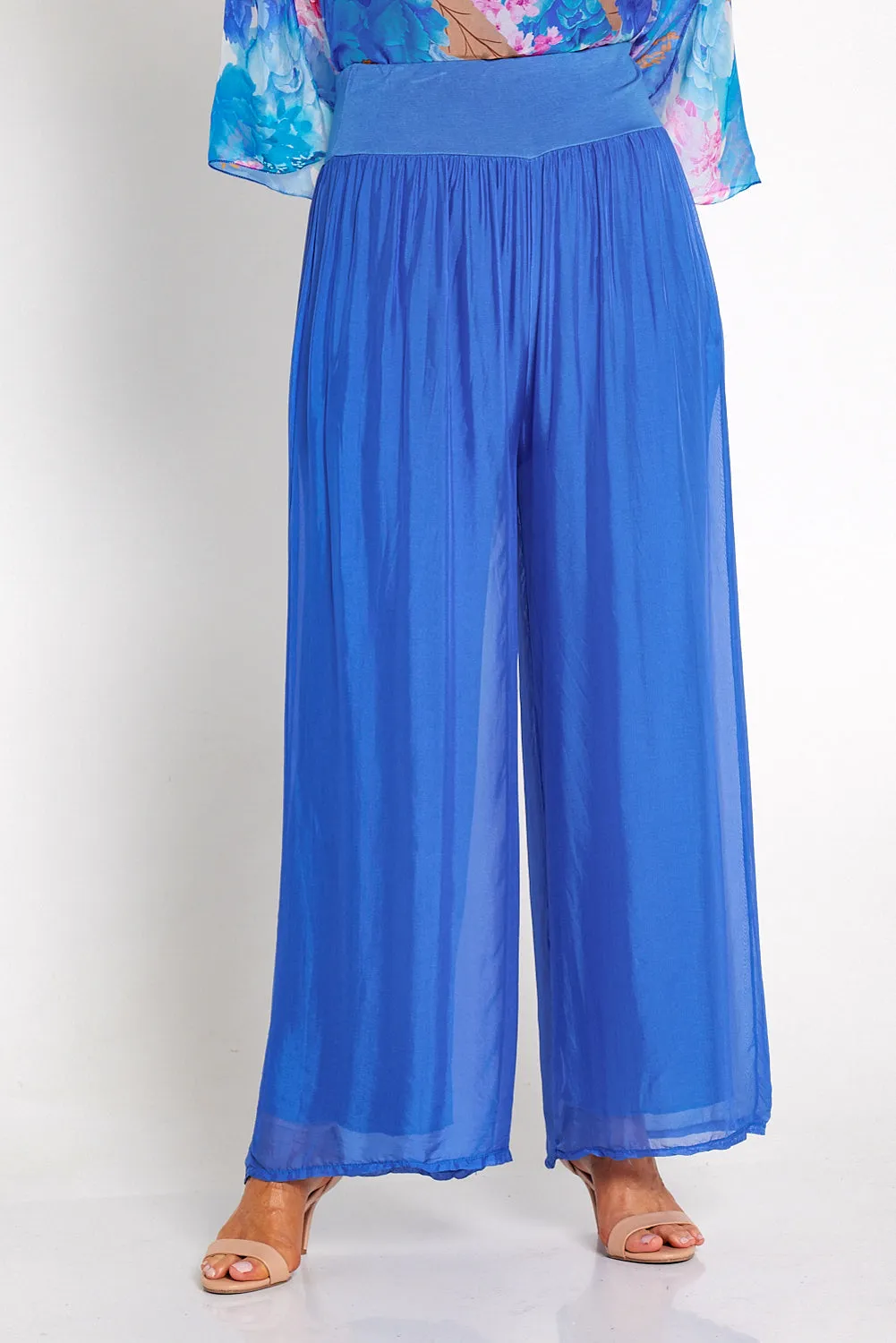 Arlette Silk Pants - Cobalt