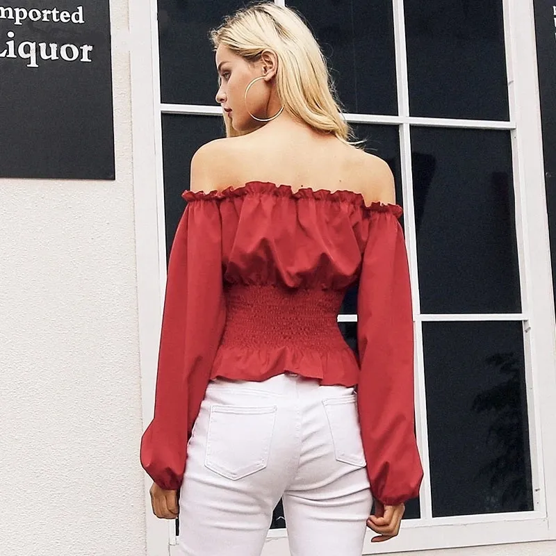 Blake Off Shoulder Lace-Up Corset Top