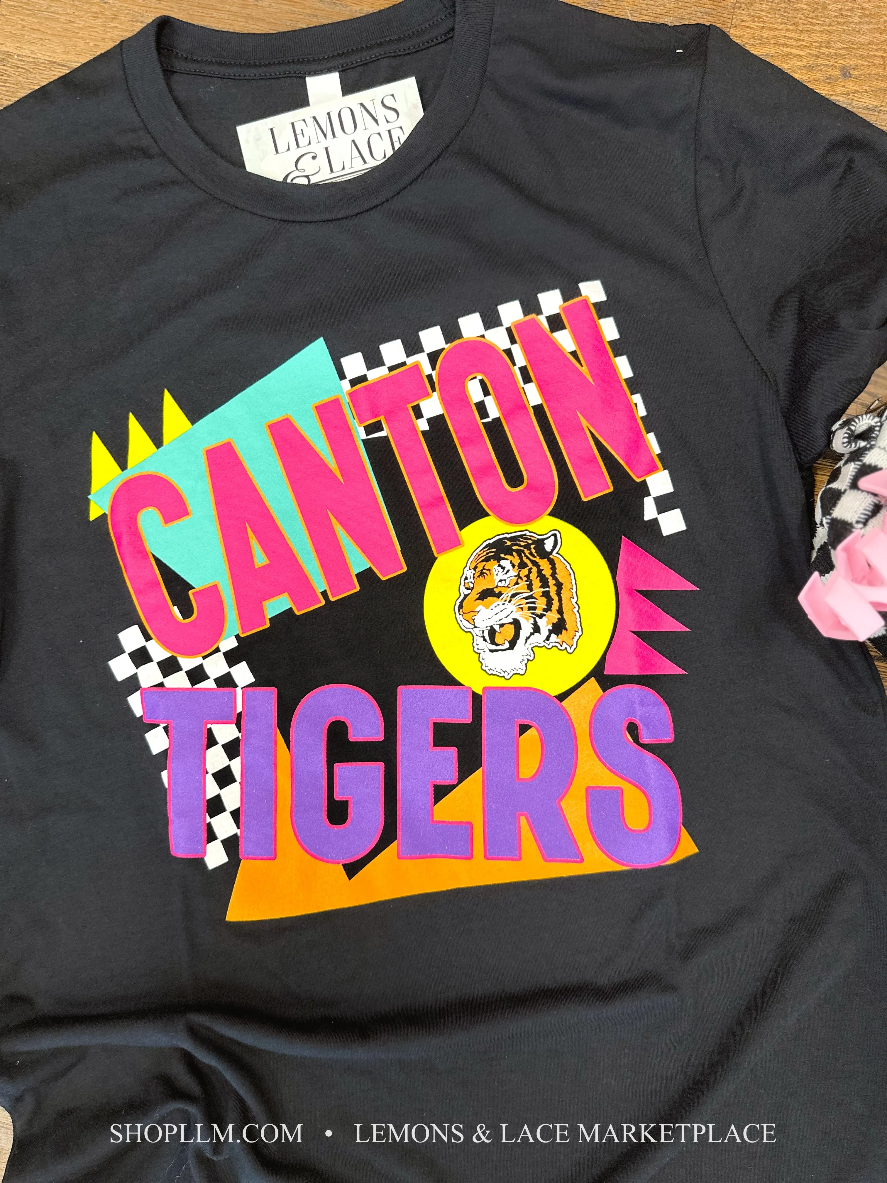 Canton Tigers Retro Bright Adult Vneck