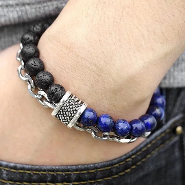 Classy Men Beaded Chain Bracelet - 6 Colors