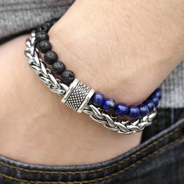 Classy Men Beaded Chain Bracelet - 6 Colors