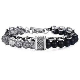 Classy Men Beaded Chain Bracelet - 6 Colors