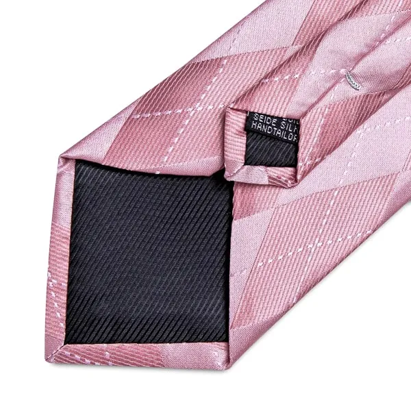 Classy Men Pink Argyle Silk Necktie