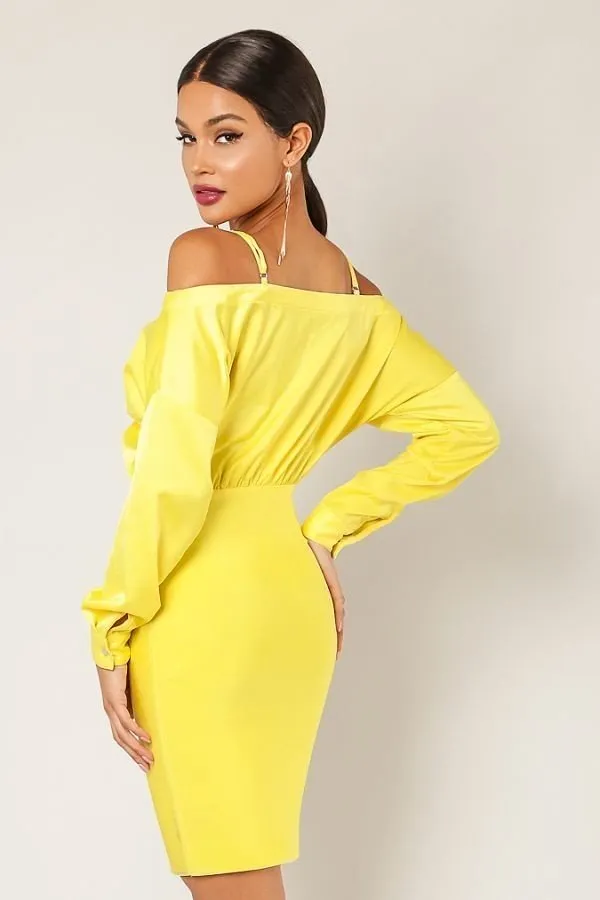 Doja Front Tie Off The Shoulder Bandage Dress