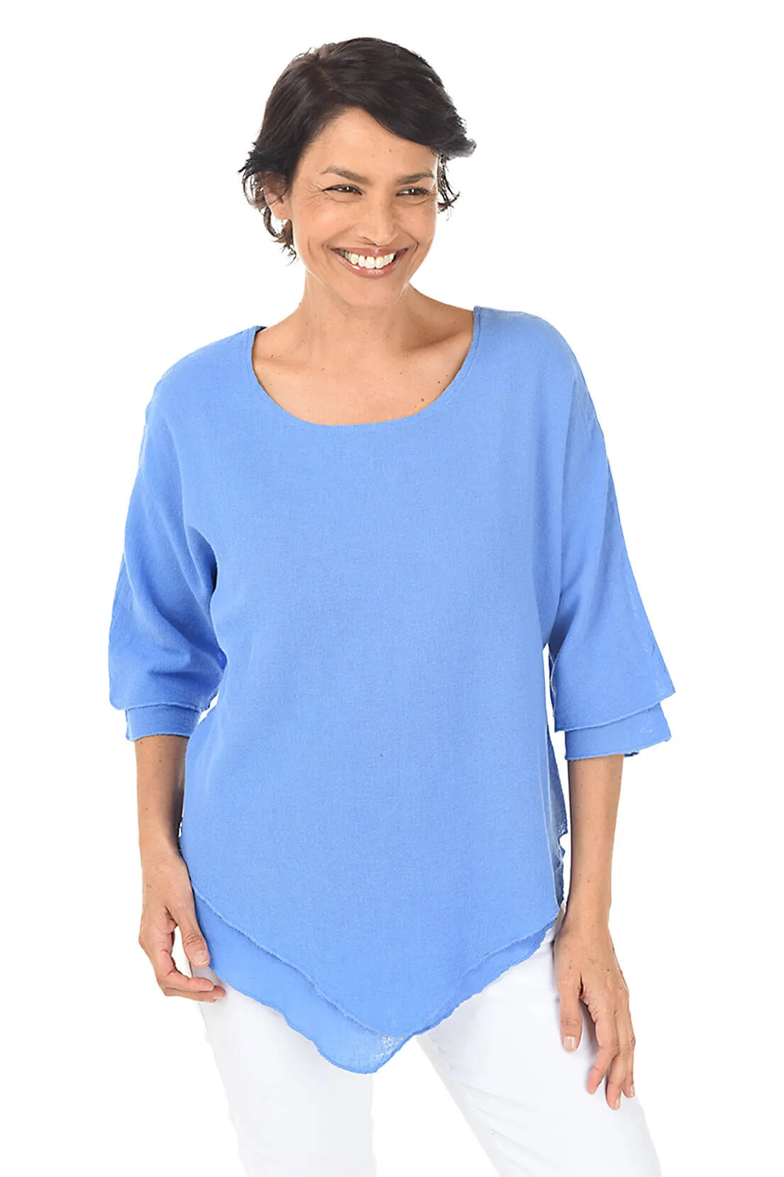 Dolman Double Layer Crinkle Top