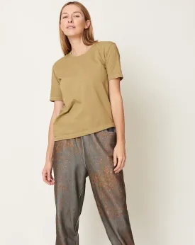 Edgy T Shirt in Garment Dyed Gold Brown