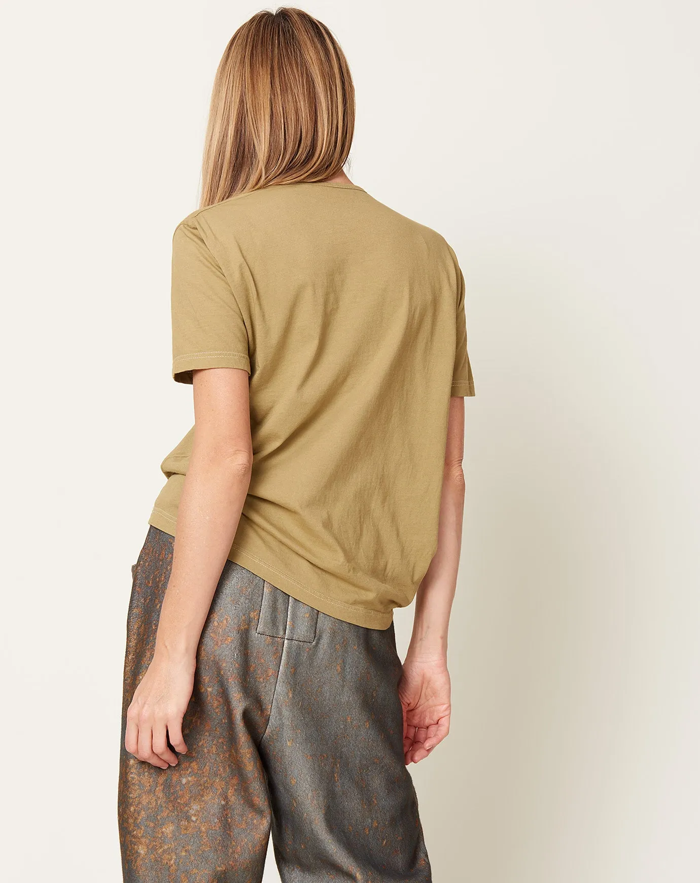 Edgy T Shirt in Garment Dyed Gold Brown