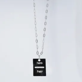 Faith Over Fear Silver Necklace I-68