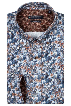 GIORDANO Regular Fit Winter Print Shirt/Blue - New AW24