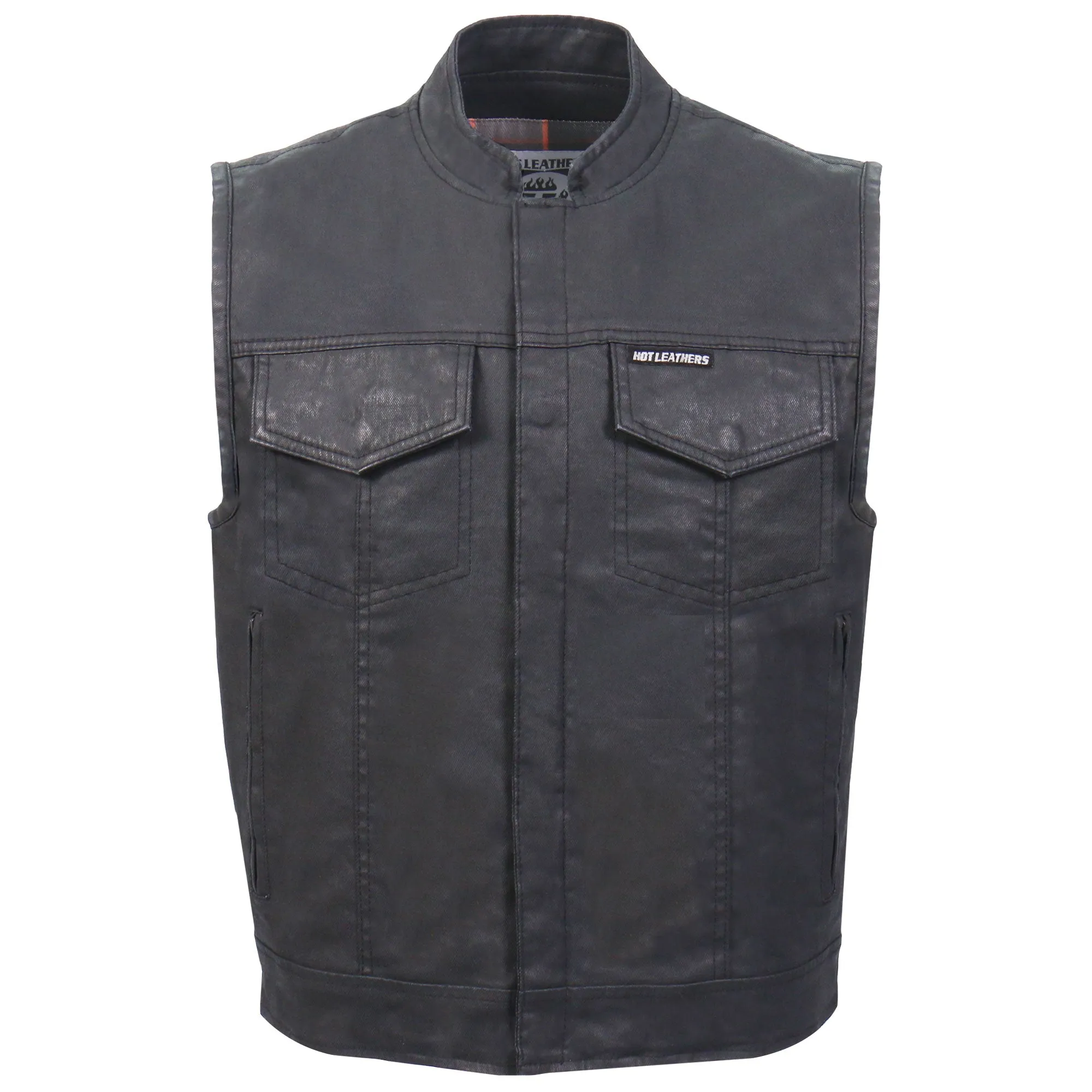 Hot Leathers Waxed Cotton Club Style Vest