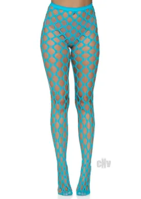 Jumbo Pothole Net Tights - Neon Blue - One Size