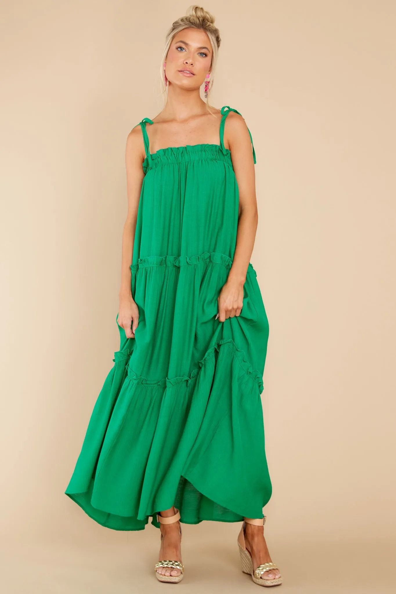 Light Up The Room Kelly Green Maxi Dress