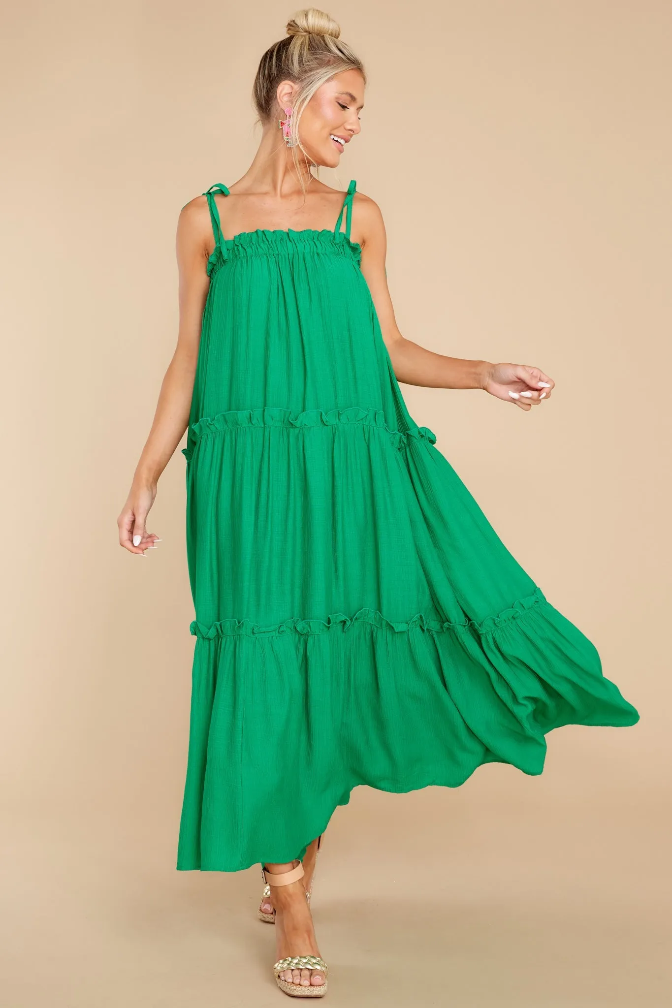 Light Up The Room Kelly Green Maxi Dress