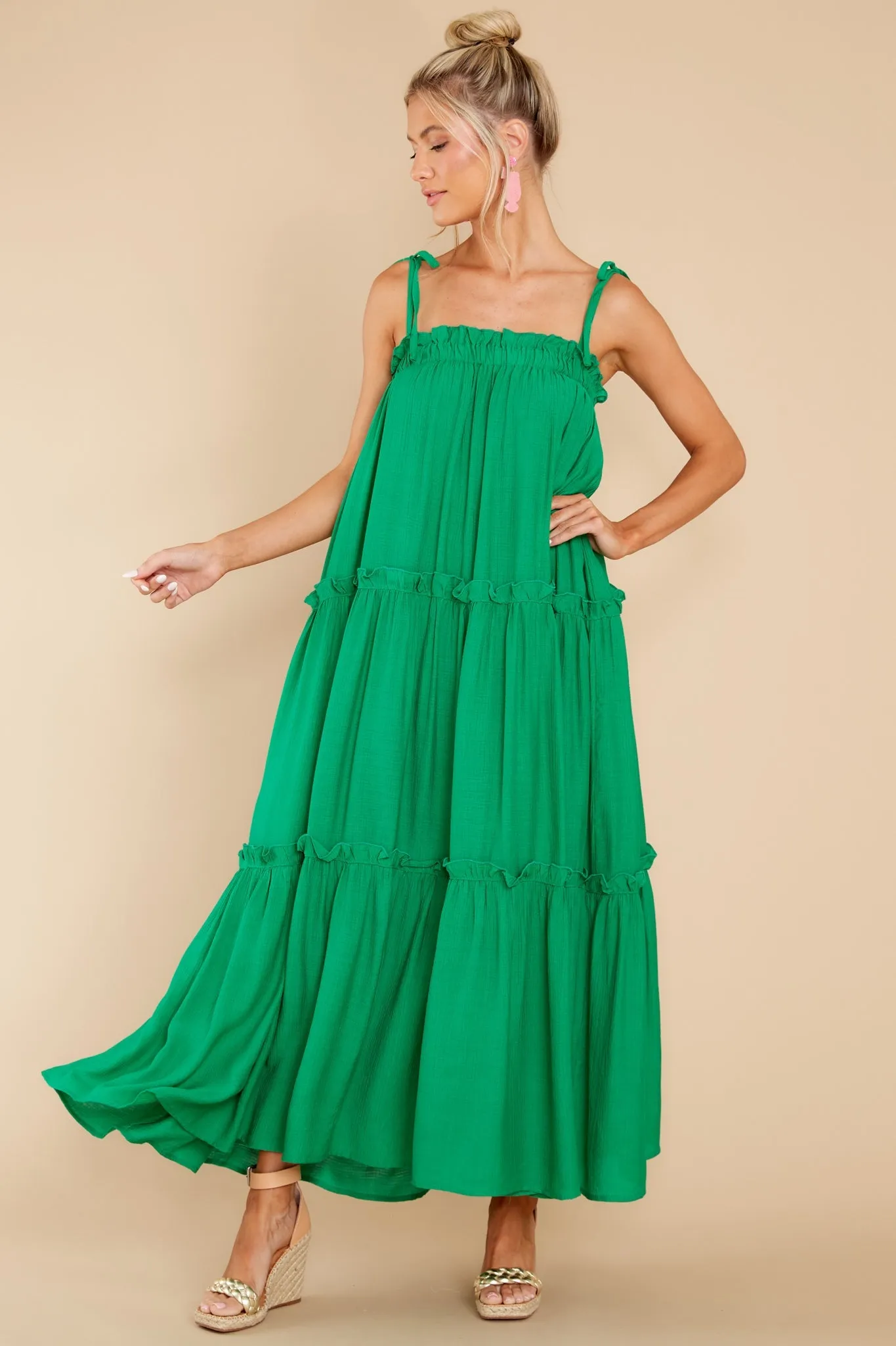 Light Up The Room Kelly Green Maxi Dress