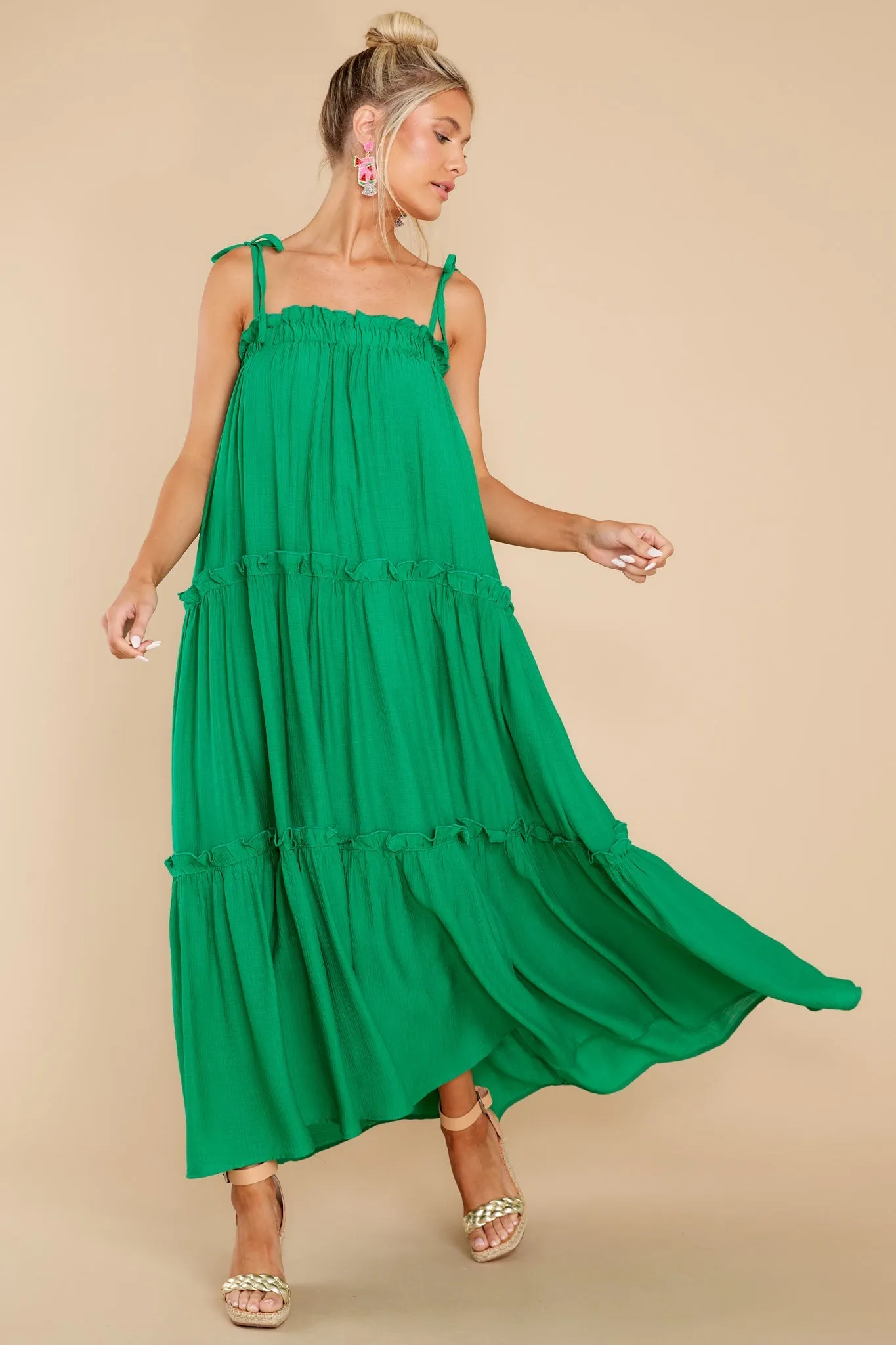 Light Up The Room Kelly Green Maxi Dress