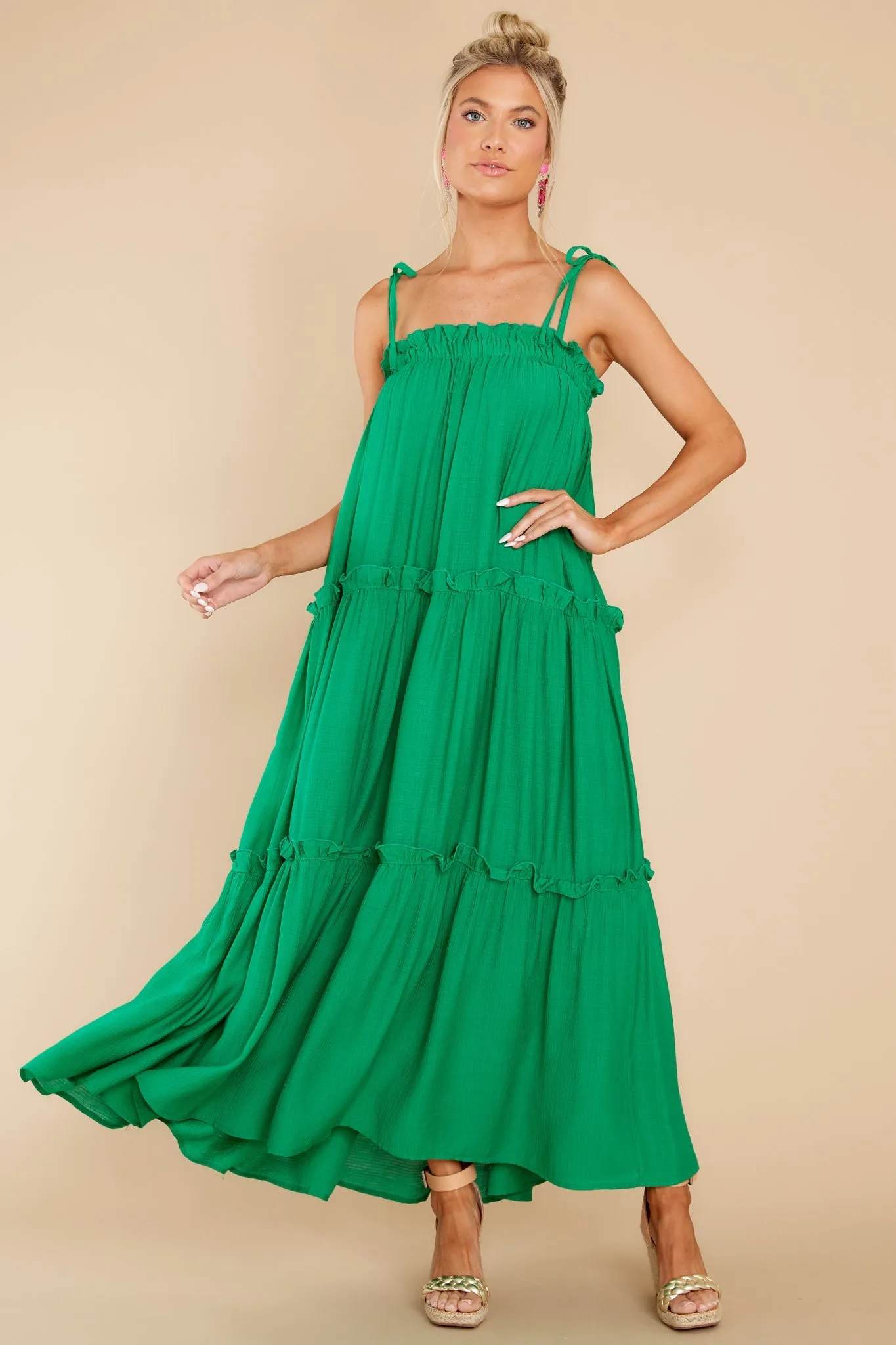 Light Up The Room Kelly Green Maxi Dress