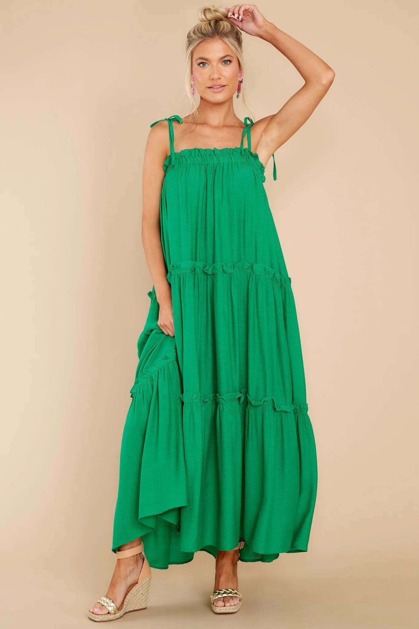 Light Up The Room Kelly Green Maxi Dress