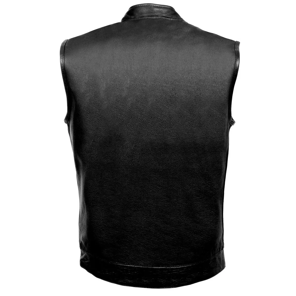 Milwaukee Leather SH2036 Men's Black Club Style' Open Neck Leather Vest