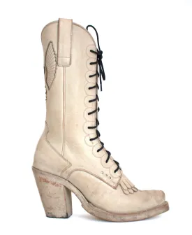 No.2102 CRESCENT lace-up eastern boot pskaufman... x Me _ Bone Playa leather womens