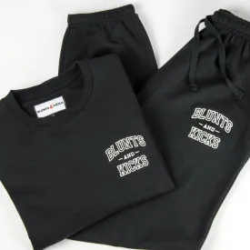 "Collegiate" Crewneck   Sweatpants Combo - Black