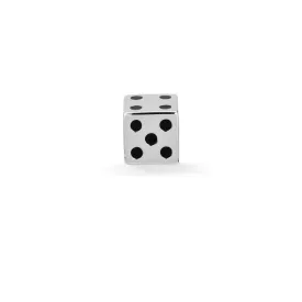 Silver Enamel Dice Big Bead